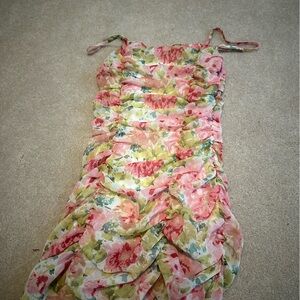 Floral mini dress with straps